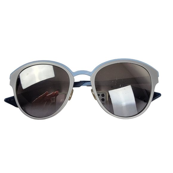 Christian DiorSun Sunglasses Dior Diorsun Frame Blue Silver Retro - Picture 1 of 8